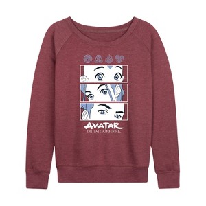 Women's - Avatar: The Last Airbender - Airbenders Lightweight French Terry Wide Neck Long Sleeve Shirt - 1 of 4