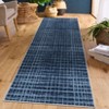 Modern Striped Area Rug Machine Washable Area Rug Stain Resistant Easy Cleaning Indoor Carpet With Non-Slip Backing Low Pile Rug - 4 of 4