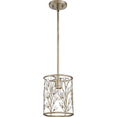 Meadow Lane Vintage Gold Mini Pendant with Crystal & Metal Shade