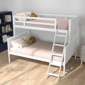 Emma and Oliver Kids Bunk Bed with Convertible, Solid Wood Slatted Frame and Easy-to-Climb Ladder with No Box Spring Required - 1 of 4