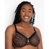 Curvy Couture Women's Plus Sheer Mesh Full Coverage Unlined Underwire Bra  Designer Leopard 46H