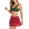 Women's V Neck Twist Front Bikini Top Push Up Padded Swim Top - 2 of 4