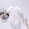 MyKids-USA Baby Girl Solid Color Cherry Embroidered Design Puff Sleeved Onesies - 3 of 4