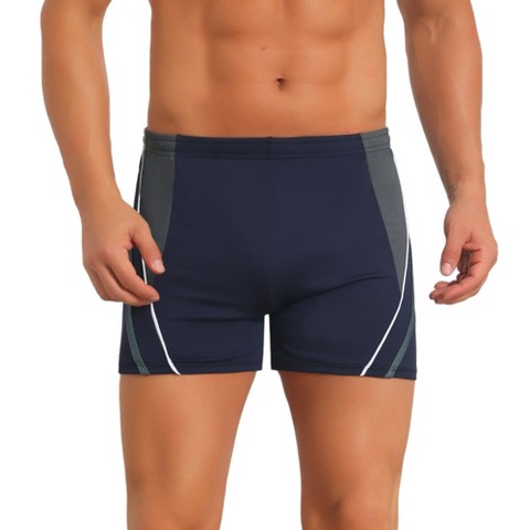 INSPIRE CHIC Men's Color Block Adjustable Drawstring Pool Swimming Shorts 34 Gray