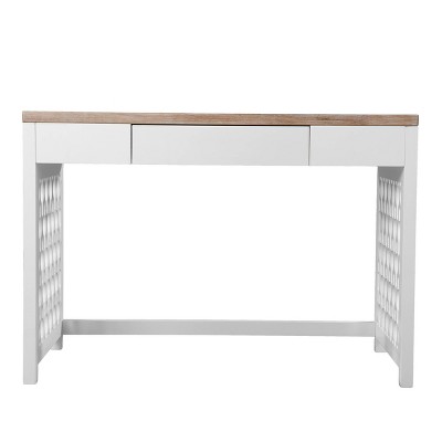 Leine Writing Desk Natural/White - Aiden Lane