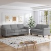 Mjkone 2 Piece Living Room Sofa Set with Rivet Design,Linen Fabric W76''3-Seater Sofa Couch with W53''Loveseat Sofa - 2 of 4