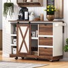 KTMBDW Kitchen Island Cart, 55.5" Width Mobile Carts with Storage Cabinet, Rolling Kitchen Table with Drawer, Portable Islands on Wheels - 3 of 4