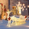 Costway 6 FT Christmas Lighted Reindeer & Santa's Sleigh W/ 215 LED Lights & 4 Stakes - 2 of 4