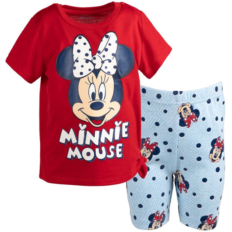 Disney Mickey Mouse Minnie Mouse T-Shirt and Shorts Outfit Set Toddler to Big Kid, 1 of 8