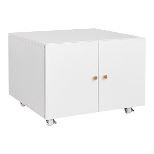 INFURNIC Decorative Storage Cabinet Mobile Stand with Adjustable Shelf for Modern Office Spaces, White, 26"*26"*6" - 1 of 4