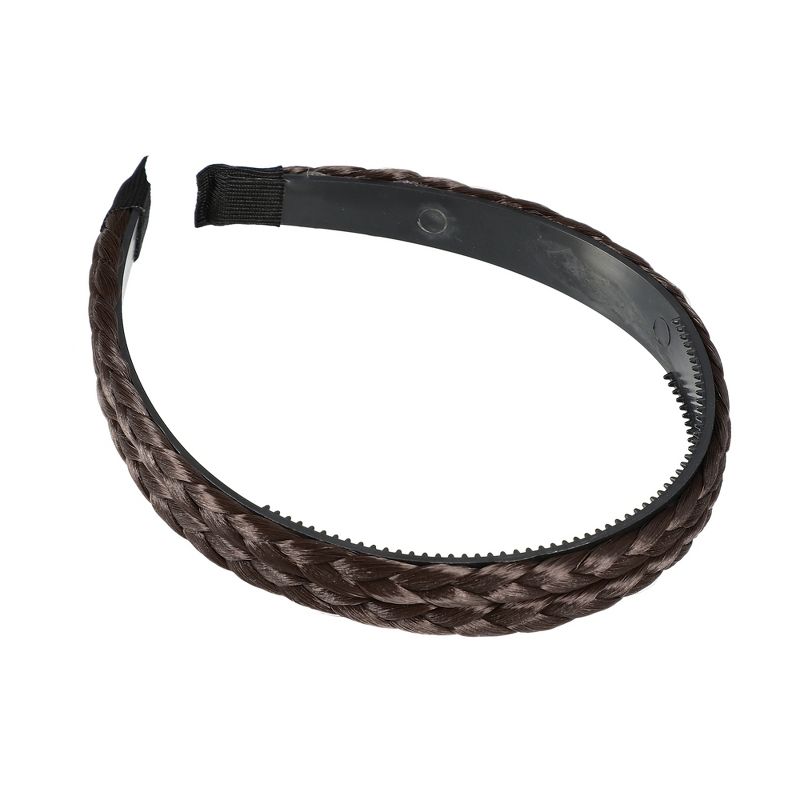 Unique Bargains Women's Double Strands Synthetic Hair Plaited Headband with Teeth 0.67 inch Wide 1 Pc, 4 of 7