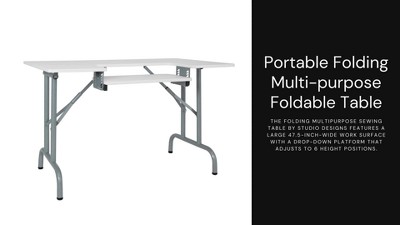 Folding Multipurpose Sewing Table White - Studio Designs