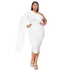 L I V D Women's Spade One Shoulder Cape Dress - 1 of 3