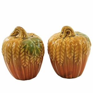 3.0 Inch Classic Harvest Pumpkins S/P Thanksgiving Fall Salt And Pepper Shakers - 1 of 3