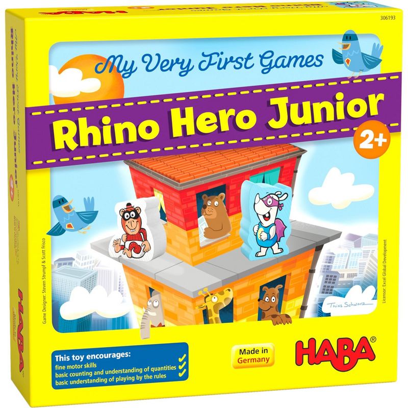 HABA My Very First Games Rhino Hero Junior Cooperative Stacking & Matching Game, 1 of 17