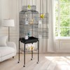 VEVOR 64-inch Open Top Large Parrot Bird Cage with Detachable Rolling Stand for Parakeets Finches Canaries Lovebirds Cockatiels Budgies, Black - 2 of 4