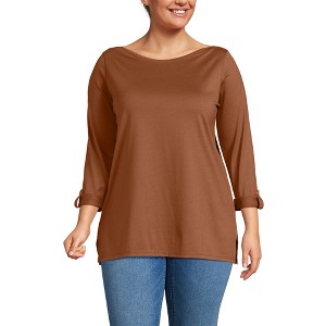 Lands' End Women's Supima Cotton Adjustable 3/4 Sleeve Boatneck Tunic - 1 of 4