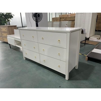 Acekool Drawer Dresser for Bedroom, Modern Wooden Chest with Wide Storage Drawers – White