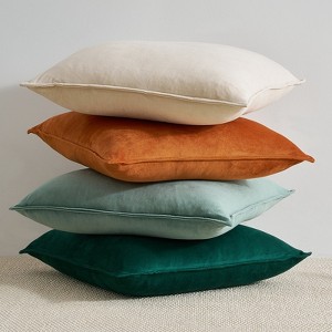4pcs Set Soft Velvet Throw Pillow Covers Versatile for All Seasons - Perfect for Couch, Sofa & Bed Decor - 1 of 4