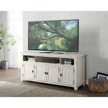 Nantucket 65" Solid Wood TV Stand Antique White - Martin Svensson Home