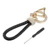 Unique Bargains Car Fob Key Chain Keychains Holder PU Leather 360 Degree Rotatable with D Shaped Ring Key Rings Set - 3 of 4