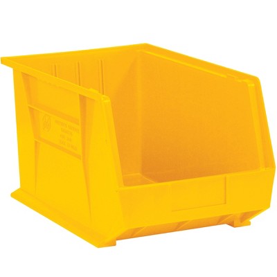 Box Partners Plastic Stack & Hang Bin Boxes 10 3/4" x 8 1/4" x 7" Yellow 6/Case BINP1087Y