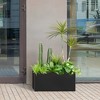 Wallowa Weather Resistant Seamless Metal Flower Box with Drainage Hole and Modern Design Espresso - 3 of 4