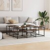 vidaXL Coffee Table Smoked Oak 47.6 in.x47.6 in.x15.7 in. Engineered Wood - image 3 of 4