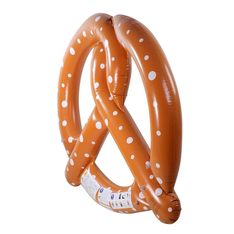 Swimline 60" Inflatable Giant Pretzel 3-Person Swimming Pool Float - Brown/White, 5 of 9