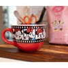 Silver Buffalo Disney Mickey Mouse Red-Striped Ceramic Soup Mug With Spoon  | Holds 24 Ounces