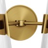 Modway Beacon Wall Sconce – 2-Light Brass Wall Fixture with Frosted Glass Globes, Mid-Century Modern Lighting - 4 of 4