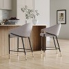 Christopher Knight Home Kalysta Modern Metal Upholstered Counter Stools with Curved Armrests (Set of 2) - 2 of 4
