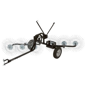 Yard Tuff ACR-600T 55 Inch V-Shaped Steel Tow Behind Acreage Rake with Pin Style Hitch for ATV, UTV, or Utility Trailer Attachment - 1 of 4