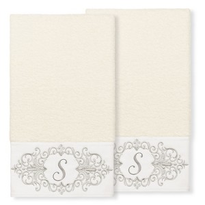 Linum Home Textiles 100% Turkish Cotton MONICA 2PC Embellished Bath Towel Set - 1 of 1