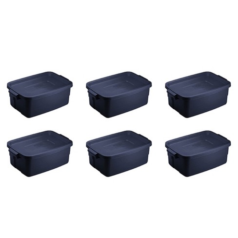 Rubbermaid Roughneck Variety Pack Storage Totes, Dark Indigo Metallic, 10-Pack