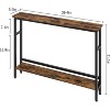 5.9" Narrow Sofa Table, 2 Tier Skinny Console Table with Adjustable Shelf, Slim Behind Couch Table for Living Room, Entryway, Hallway, Foyer - 3 of 4