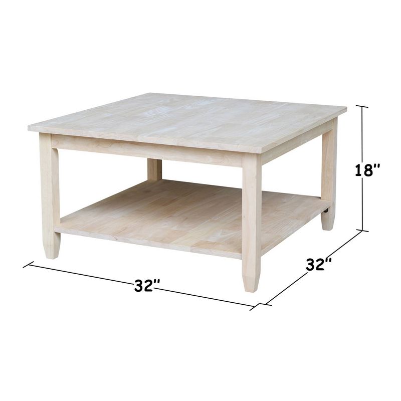 Solano Square Coffee Table Unfinished - International Concepts, 3 of 7