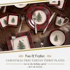 Spode Christmas Tree Tartan 5 Inch Square Tidbit Plate, Set of 4 - 2 of 4