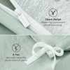 Queen Size Green Duvet Cover with Bowknot Jacquard Design, Soft Boho Bedding Set, Includes 1 Duvet Cover 2 Pillow Shams - 4 of 4