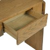 ORRD Fluted Console Table with 2 Drawers, Oval Entryway Table with Natural Wood Grain for Living Room & Foyer（Black） - 3 of 4