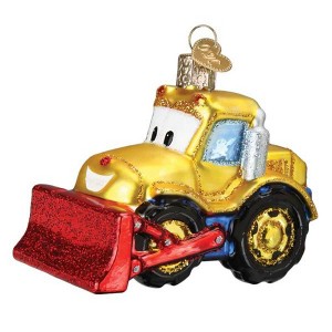 Old World Christmas 2.75 In Bright-Eyed Bulldozer Ornament Vehicle Child's Toy Tree Ornaments - 1 of 3