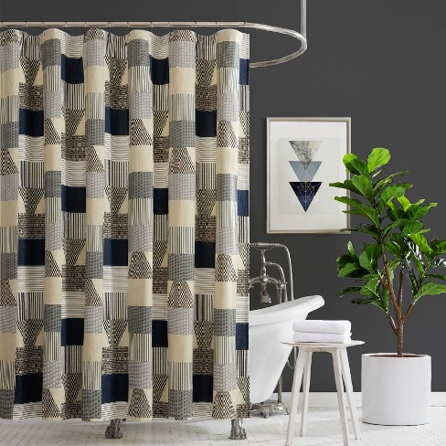 Gray and deals tan shower curtain