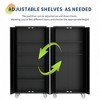 GustoWave Metal Storage Cabinet 72 in Locking w/Wheels & Pegboard, Heavy-Duty Steel w/ 4 Adjustable Shelves, Tool Organizer, Black - 4 of 4