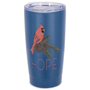 Elanze Designs Hope Red Cardinal Bird Pinecone Winter Wrap-Around Design 20 Ounce Stainless Steel On-The-Go Coffee Mug, Thermal Travel Tumbler with - 1 of 4