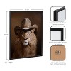 Kate & Laurel All Things Decor 16"x20" Gallery Lion Wearing a Western Cowboy Hat Print by The Creative Bunch Studio Black - 3 of 4