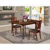 HomeStock 3-Piece Mahogany Finish Solid Wood Top with Dropleaf Dining Table Set - 2 of 4