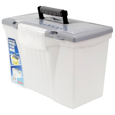 Storex Portable File Storage Box with Organizer Lid - Legal/Letter Size