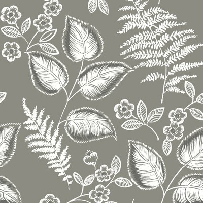 NuWallpaper Foliage Peel and Stick Wallpaper Gray: Removable Vinyl, Self-Adhesive, Smooth Finish, 28.2 Sq Ft Coverage