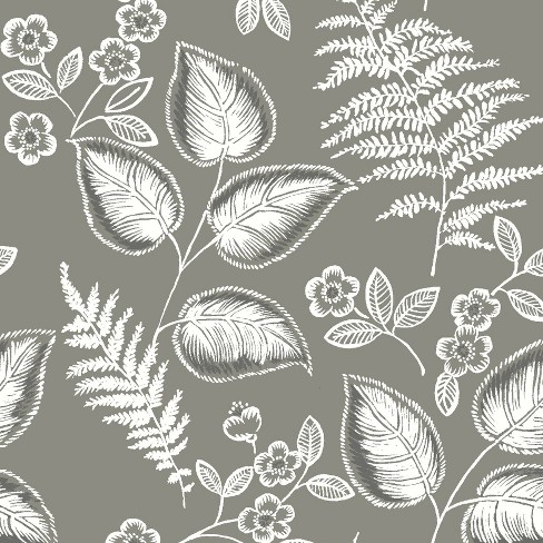 Brewster Summer Love Peel and Stick Wallpaper Gray