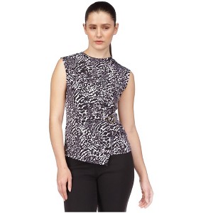 Michael Kors Womens Animal Print Cold Shoulder Blouse - 1 of 1